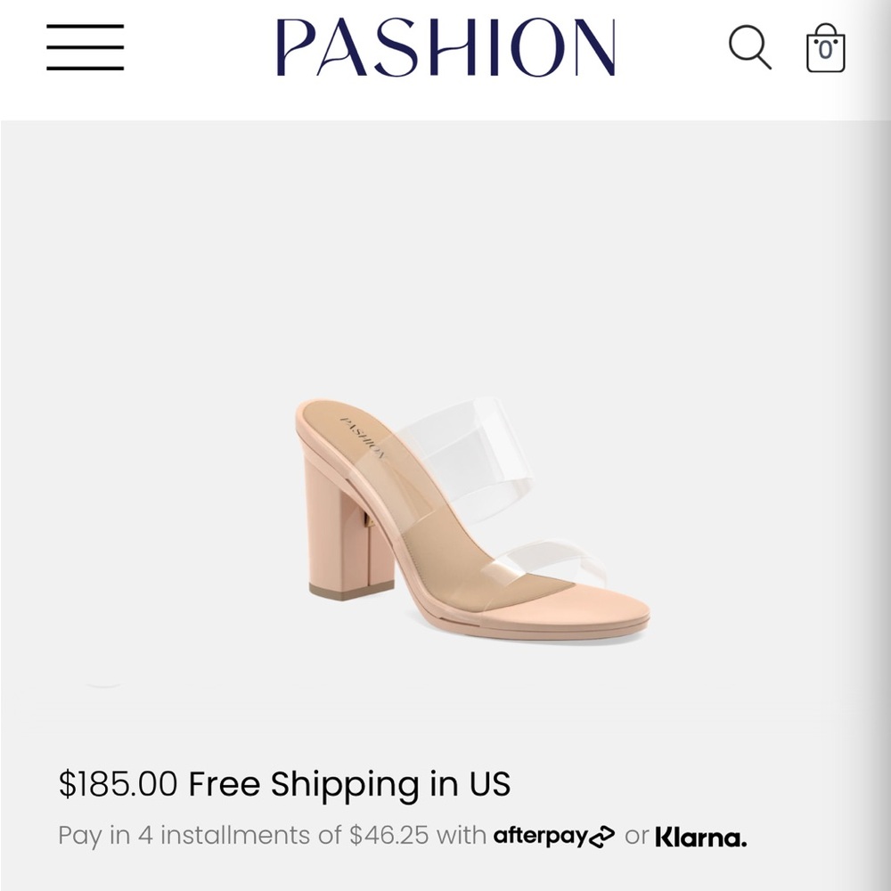 Pashion the slide clear convertible sandals size 7(fits as 6.5)